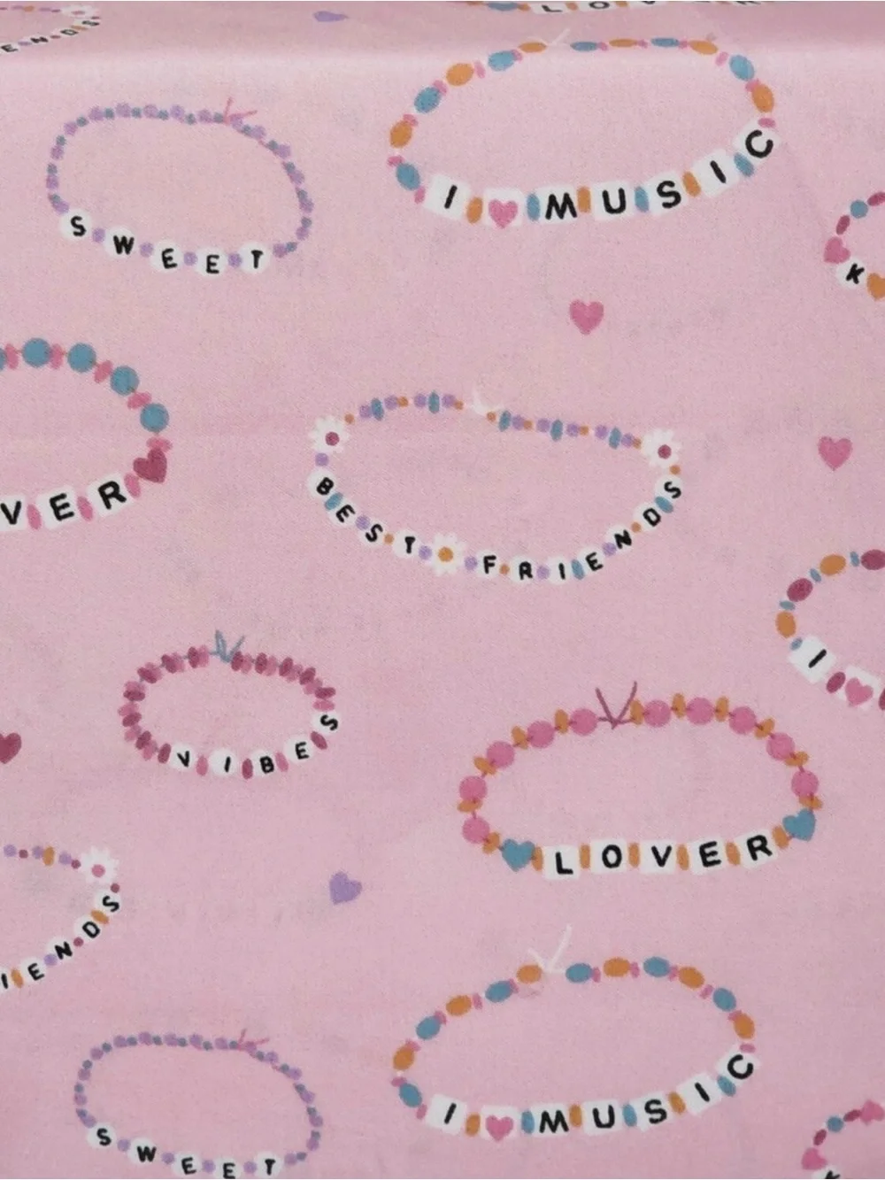 NIP London Kaye Swiftie Friendship Bracelet Twin Sheet Set Pink Taylor Swift